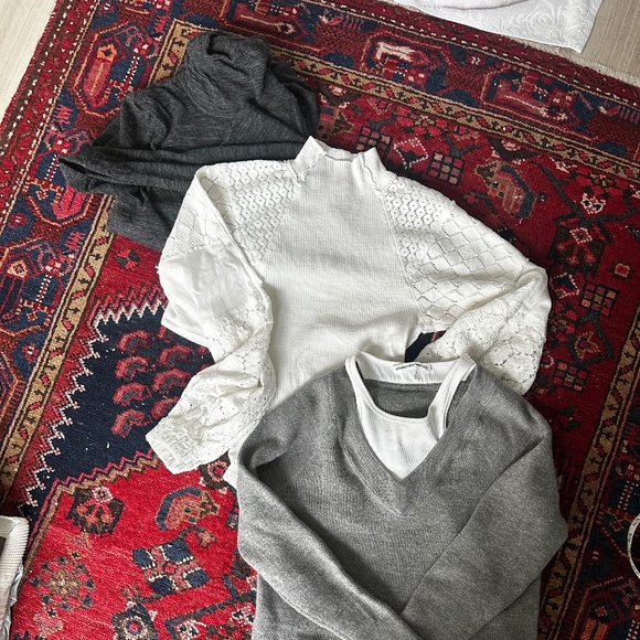 3 Sweater Bundle Bonanza: Theory & Alexander Wang (wool) & Free People (cotton) - Picture 1 of 9